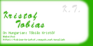kristof tobias business card
